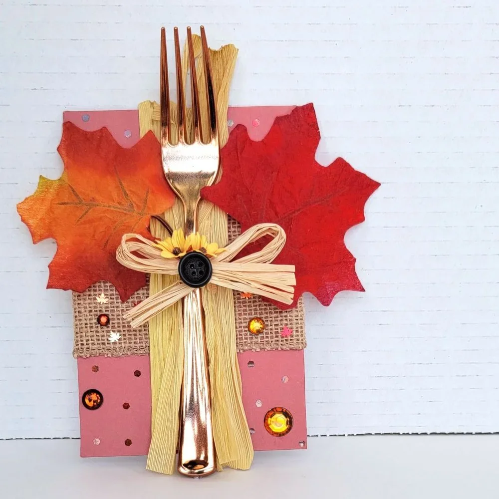 Fall Thanksgiving Wall Art | 6x4” Handmade Autumn Decor | Rustic Fork Collage |
